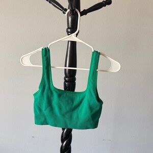 It Green Ribbed Crop Top